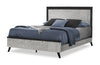 Blake Panel Bed with Headboard & Frame, Grey & Black - Queen Size | Lit à panneaux Blake avec tête de lit et cadre de lit, gris et noir - format grand lit