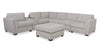 Vault 6-Piece Sectional with Sofa Bed Loveseat and Three Storage Chairs - Grey | Sofa sectionnel Vault 6 pièces avec causeuse-lit et 3 fauteuils longs de rangement - gris