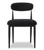 Kort & Co. Capri 7pc Dining Set with Table & 6 Chairs, Gold Accent, Pedestal Base, 72"W - Black | Ensemble de salle à manger Capri de Kort & Co. 7 pièces avec table de 72 po (L), touches dorées, base piédestal et 6 chaises - noir