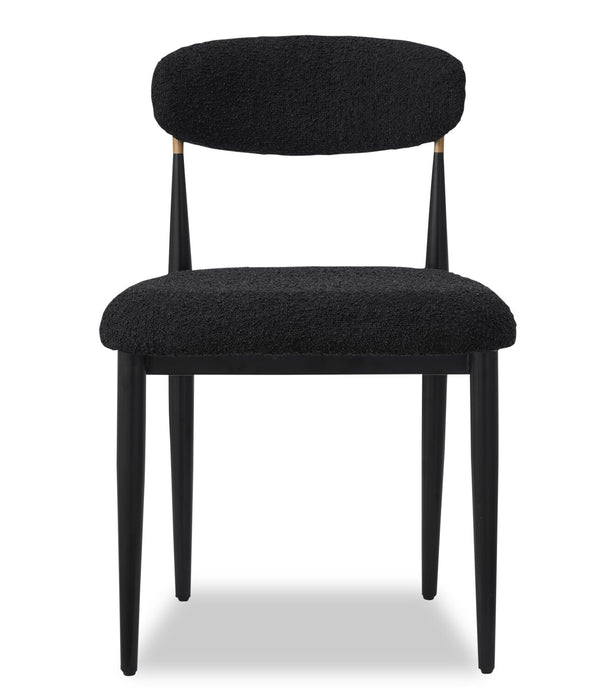Ensemble de salle à manger Capri de Kort & Co. 7 pièces avec table de 72 po (L), touches dorées, base piédestal et 6 chaises - noir