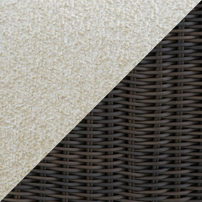 Ensemble Halifax 4 pièces pour la terrasse à l’extérieur avec 2 causeuses, fauteuil sans accoudoirs et fauteuil en coin - brun et beige