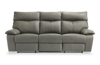  Sofa à inclinaison électrique Matteo de 88 po en cuir véritable - gris Aviarah