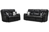 Made in Canada Dawson 64" Genuine Leather Power Reclining Loveseat with USB Port and Accent Pillows – Black | Causeuse à inclinaison électrique Dawson de 64 po fabriquée au Canada en cuir véritable avec port USB et coussins décoratifs - noir