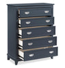 Quinn Bedroom Chest of Drawers, 5-Drawer, 36.5"W x 48.5"H - Blue | Commode verticale de chambre à coucher Quinn de 36,5 po (L) x 48,5 po (H) à 5 tiroirs - bleue