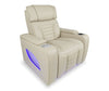 Zen 40" Leather-Look Fabric Power Reclining Massage Chair with Power Headrest and Heated Seat - Apricot | Fauteuil de massage à inclinaison électrique Zen de 40 po en tissu d’apparence cuir avec appuie-tête électrique et siège chauffant - abricot