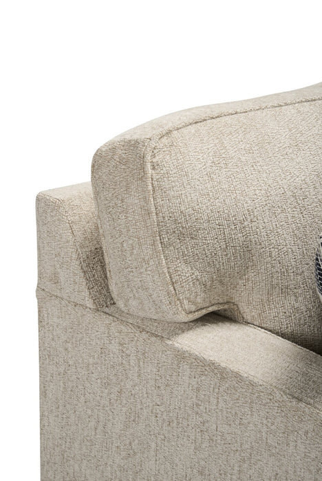 Sofa Lennox de 79 po fabriqué au Canada en tissu de chenille avec coussins réversibles et coussins décoratifs - taupe