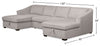 Envy 3-Piece Chenille Fabric Sleeper Sectional with Two Storage Chaises - Fog Grey | Sofa-lit sectionnel Envy 3 pièces en tissu de chenille avec 2 fauteuils longs de rangement - gris brouillard