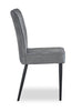 Ezra Dining Chair, Vegan Leather, Metal – Grey | Chaise de salle à manger Ezra en cuir végétalien et en métal - grise