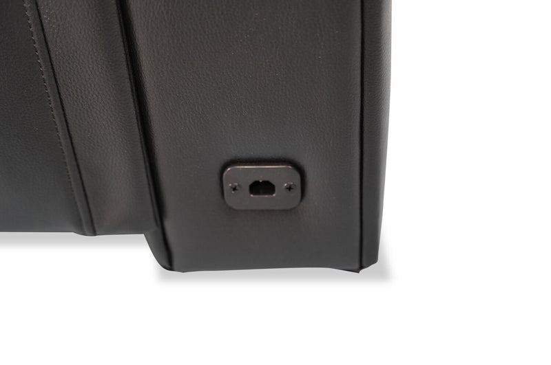 Fauteuil de massage à inclinaison électrique Elite de 38 po en cuir véritable avec appuie-tête électrique et accoudoirs de rangement - noir