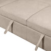 Envy 3-Piece Left-Facing Chenille Fabric Sleeper Sectional with Storage Chaise - Almond Beige | Sofa-lit sectionnel de gauche Envy 3 pièces en tissu de chenille avec fauteuil long de rangement - beige amande