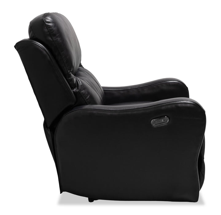 Fauteuil coulissant à inclinaison électrique Ellis de 32 po en similicuir - noir