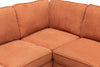 Kort & Co. Kassia 2-Piece Linen-Look Fabric Sectional with Wood Base and Legs - Orange | Sofa sectionnel Kassia de Kort & Co. 2 pièces en tissu d’apparence lin avec base et pattes en bois - orange