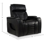 Zen 40" Leather-Look Fabric Power Reclining Massage Chair with Power Headrest and Heated Seat - Black | Fauteuil de massage à inclinaison électrique Zen de 40 po en tissu d’apparence cuir avec appuie-tête électrique et siège chauffant - noir