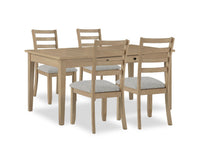  Ensemble de salle à manger Cove 5 pièces en mélamine avec table de 66 po (L), tiroirs de rangement et 4 chaises - naturel et gris