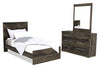 Riley 5pc Bedroom Set with Panel Bed, Dresser & Mirror, Made in Canada, Grey - Twin Size | Ensemble de chambre à coucher Riley 5 pièces avec lit à panneaux, commode et miroir, fabriqué au Canada, gris - format lit simple