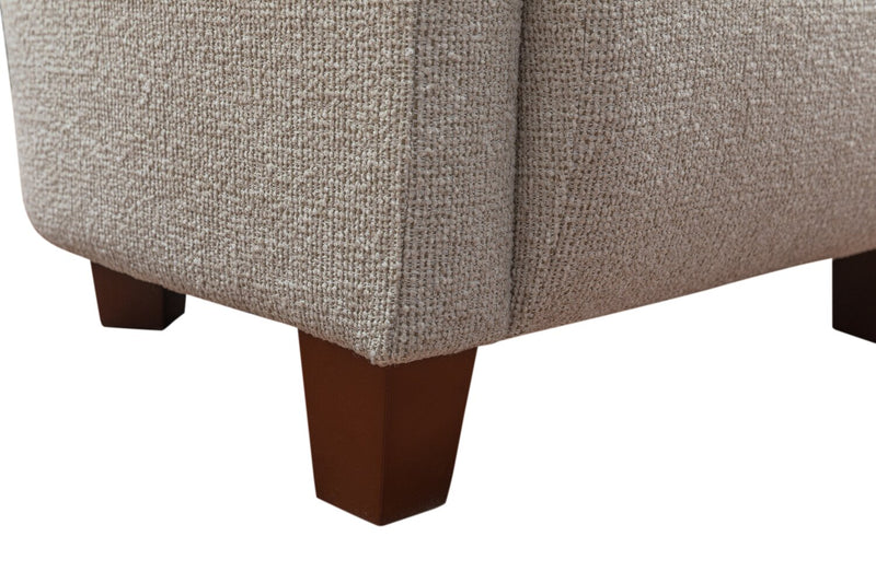 Fauteuil d’appoint Ethan de style gondole de 31 po en tissu d’apparence lin avec pattes en bois - lin 