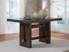 Metro Counter Height Dining Table with Built-in Wine Rack, 66"W - Brown | Table de salle à manger Metro de 66 po (L) de hauteur comptoir avec support à vin intégré - brune