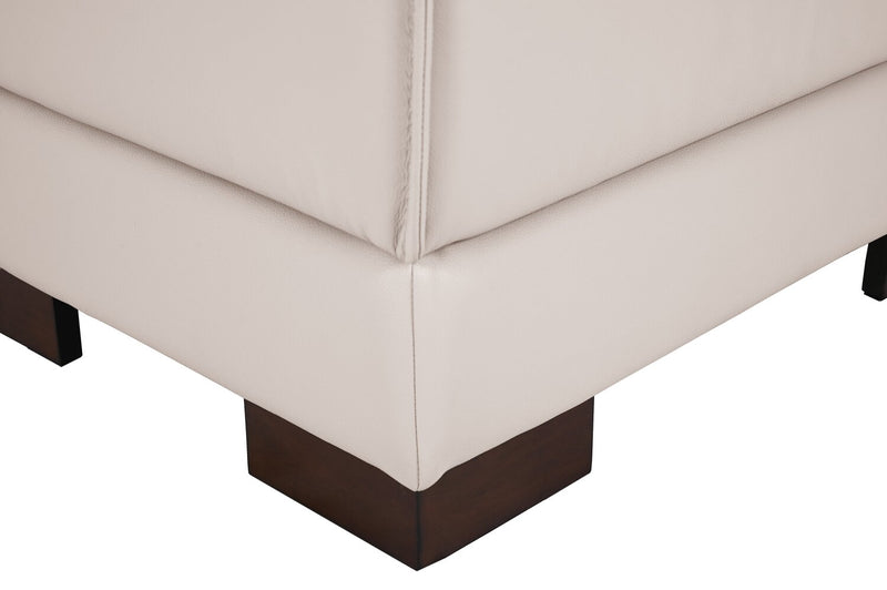 Sofa sectionnel de droite Citadel 2 pièces en cuir véritable de qualité supérieure avec pattes en bois - blanc givré