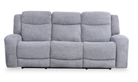 Sofa à inclinaison électrique Atlantis de 90 po en tissu avec ports USB et position zéro gravité - gris tourterelle