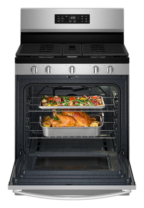 Cuisinière à gaz Whirlpool de 5,0 pi³ et de 30 po avec cuisson à air - acier inoxydable résistant aux traces de doigts - WFGS4530SZ