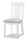 Chaise de salle à manger Brook en tissu de polyester - blanche et grise