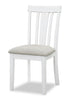 Brook Dining Chair with Polyester Fabric - White/Grey | Chaise de salle à manger Brook en tissu de polyester - blanche et grise