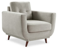 Fauteuil Cosmo de 34 po en tissu avec coussin de dossier capitonné - gris