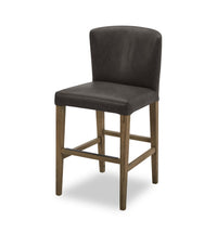  Tabouret 26 po Arlo de hauteur comptoir en tissu de cuir végétalien - anthracite