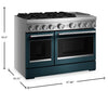 KitchenAid 6.3 Cu. Ft. 6 Burner Dual Fuel Range with Griddle – Agave - KFDD948SAG  | Cuisinière hybride KitchenAid de 6,3 pi³ à 6 brûleurs avec plaque chauffante - agave - KFDD948SAG