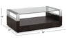 Perrin 50" Modern Glass Top Coffee Table with Storage and Shelf - Graphite | Table à café moderne Perrin de 50 po avec dessus de table en verre, rangement et tablette - graphite