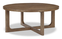 Table à café ronde Maxwell de 42 po - noyer brun clair