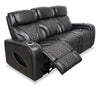 Elite 86" Genuine Leather Massage Power Reclining Sofa with Immersive Audio and Power Headrests - Black | Sofa de massage à inclinaison électrique Elite de 86 po en cuir véritable avec son immersif et appuie-têtes électriques - noir