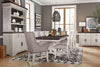 Willow Dining Chair with Cushion Fabric Seat & Nailhead Trim - Rustic White | Chaise de salle à manger Willow avec siège coussiné en tissu et bordure de clous décoratifs - blanc rustique