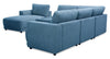 Voyage Modular 6-Piece Left-Facing Fabric Sectional with Console and Removable Back Cushions – Blue | Sofa sectionnel modulaire de gauche Voyage 6 pièces en tissu avec console et coussins de dossier amovibles - bleu