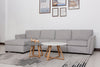 Vault 3-Piece Left-Facing Sectional with Sofa Bed Loveseat, Storage Chaise and Storage Chair - Grey | Sofa sectionnel de gauche Vault 3 pièces avec causeuse-lit, fauteuil long de rangement et fauteuil de rangement - gris