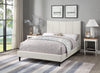 Paseo Platform Bed in Taupe Vegan-Leather Fabric - Full Size | Lit plateforme rembourré Paseo en tissu de cuir végétalien taupe - format lit double