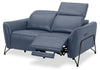 Riviera Top-Grain Genuine Leather Power Reclining Loveseat - Blue | Causeuse à inclinaison électrique Riviera en cuir véritable de qualité supérieure - bleu