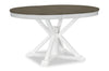 Brook 7pc Dining Set with Table & 6 Chairs, 42-54"W Extension, Round - White/Brown | Ensemble de salle à manger Brook 7 pièces avec table ronde, rallonge de 42 po à 54 po (L) et 6 chaises - blanc et brun