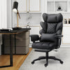 Tommy 28.7" Faux Leather Adjustable Office Chair with Footrest and Adjustable Arms – Black  | Chaise de bureau réglable Tommy de 28.7 po en similicuir avec repose-pieds et accoudoirs réglables - noire