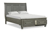 Chelsea 6pc Bedroom Set with Storage Bed, Dresser & Mirror, Grey - Queen Size | Ensemble de chambre à coucher Chelsea 6 pièces gris avec lit de rangement, commode et miroir - format grand lit