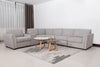 Vault 6-Piece Sectional with Sofa Bed Loveseat and Three Storage Chairs - Grey | Sofa sectionnel Vault 6 pièces avec causeuse-lit et 3 fauteuils longs de rangement - gris