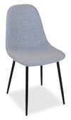Chaise de salle à manger Jax en tissu de polyester et en métal - grise