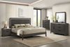 Sable 5pc Bedroom Set with Bed, Dresser & Mirror, Dark Grey - King Size | Ensemble de chambre à coucher Sable gris foncé 5 pièces avec lit, commode et miroir - format très grand lit