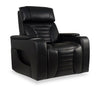 Zen 40" Leather-Look Fabric Power Reclining Massage Chair with Power Headrest and Heated Seat - Black | Fauteuil de massage à inclinaison électrique Zen de 40 po en tissu d’apparence cuir avec appuie-tête électrique et siège chauffant - noir