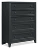 Casa Bedroom Chest of Drawers, 6-Drawer, 39"W x 52"H, Wood - Black | Commode verticale Casa de 39 po (l) x 52 po (H) à 6 tiroirs en bois pour la chambre à coucher - noire