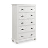 Commode verticale de chambre à coucher Ella de 36 po (L) x 53 po (H) à 5 tiroirs - blanche