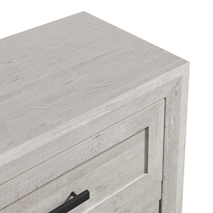 Commode de chambre à coucher Lark de 58 po (L) x 35 po (H) à 6 tiroirs - blanc rustique
