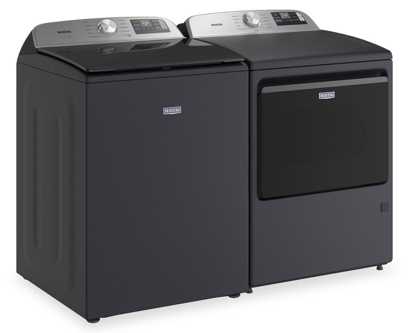 Laveuse intelligente à chargement par le haut de 6,0 pi³ et sécheuse électrique de 7,4 pi³ de Maytag - acier minuit