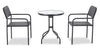 Paris Outdoor Patio Bistro Table - Round, Glass Table Top, Powder Coated Steel Frame - Black | Table bistro Paris pour la terrasse à l’extérieur - dessus de table rond en verre, armature en acier doté d’un revêtement en poudre - noire