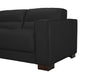 Citadel 3-Piece Left-Facing Top-Grain Genuine Leather Sectional with Wood Legs - Black | Sofa sectionnel de gauche Citadel 3 pièces en cuir véritable de qualité supérieure avec pattes en bois - noir